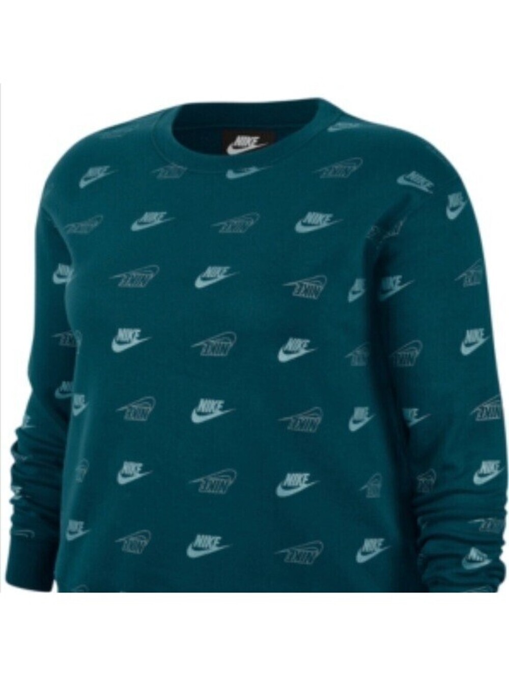 Nike Womens Plus Size Metallic Logo-Print Fleece Top Size 2X